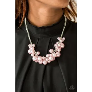 Paparazzi Glam Queen - Pink Pearl Necklace