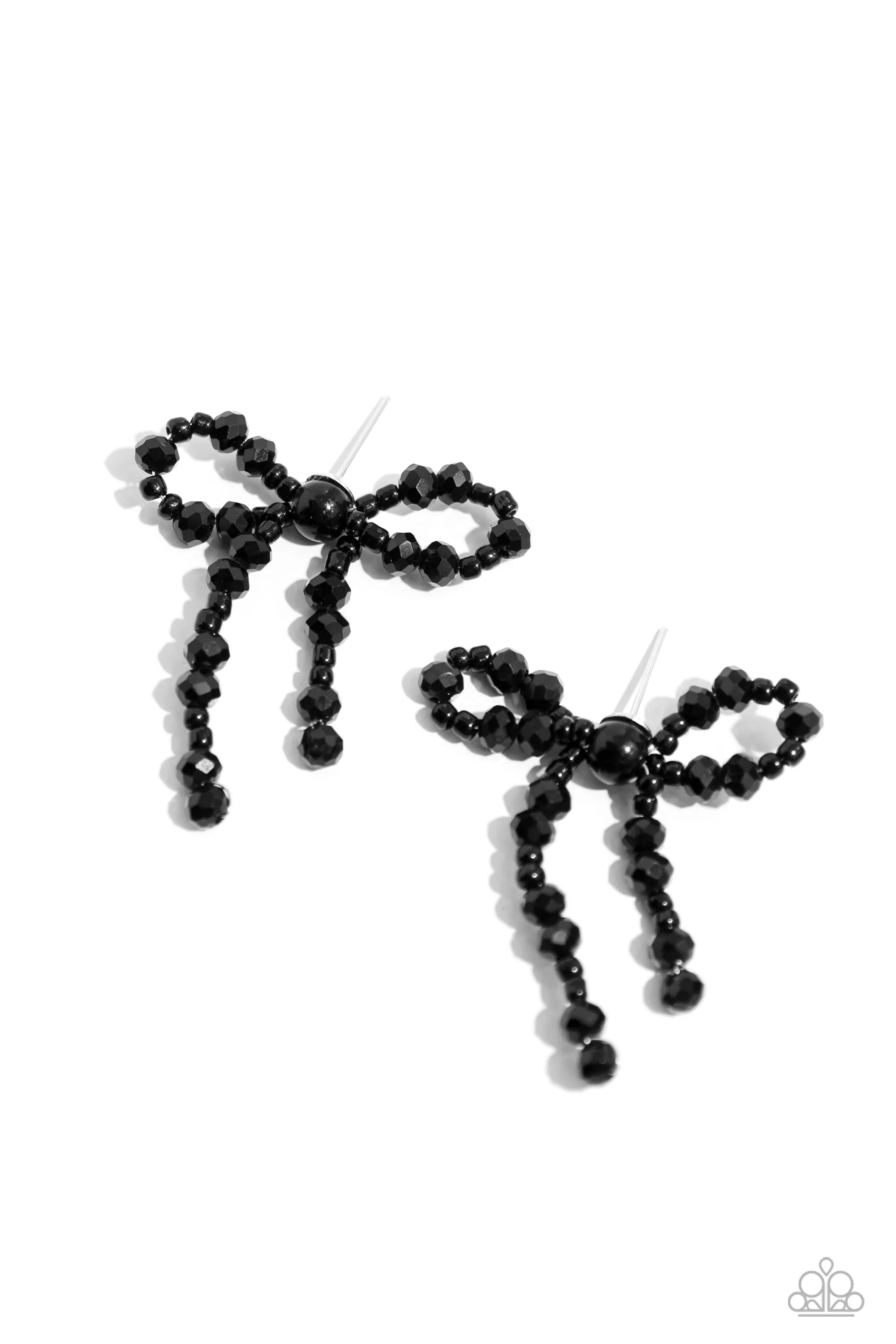 Paparazzi The BOW Must Go On Earrings Black