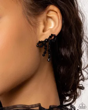 Paparazzi The BOW Must Go On Earrings Black