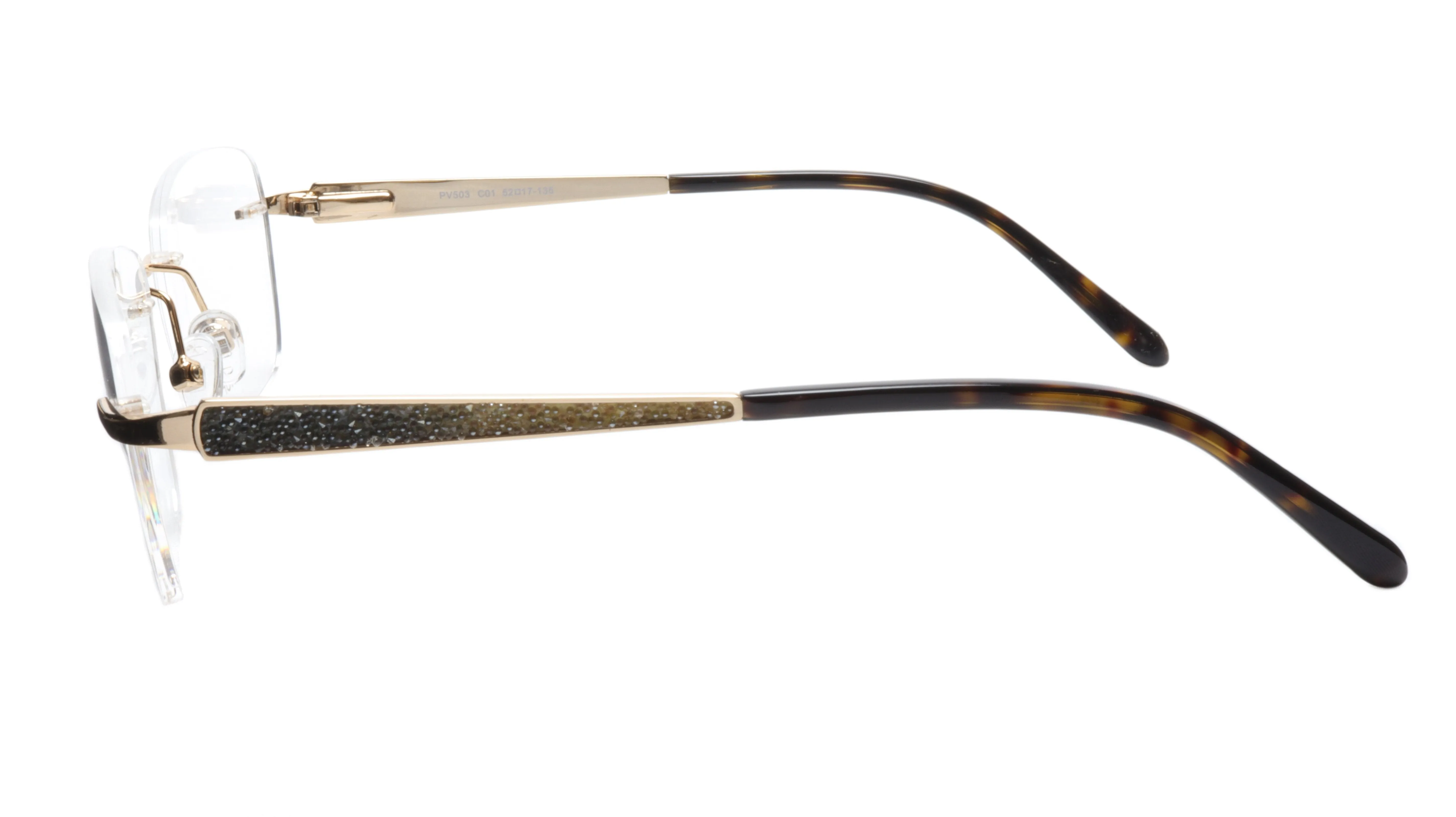 Paul Vosheront Eyeglasses Frame PV503 C01 Gold Plated Acetate Italy 52-17-135 36