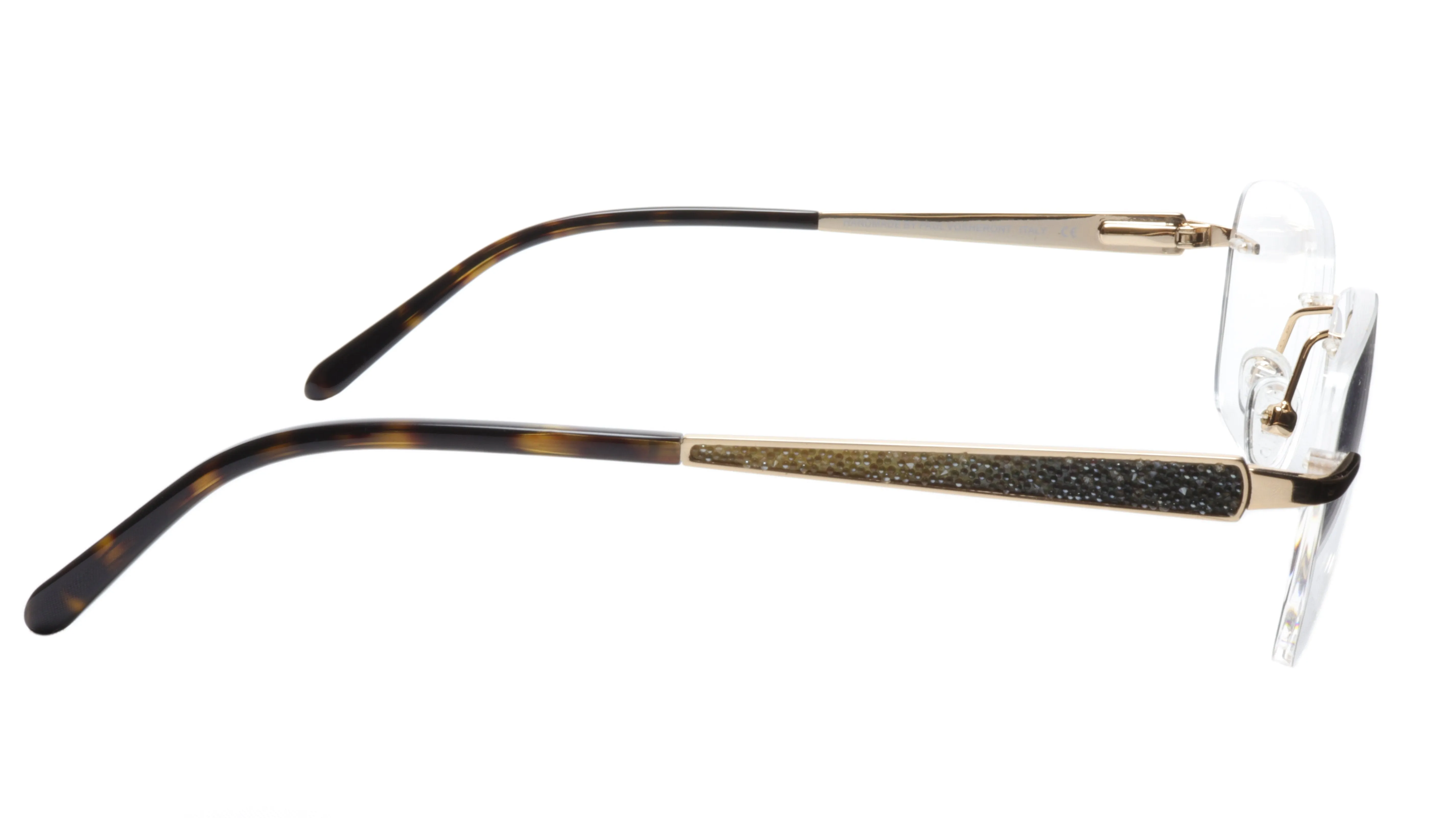 Paul Vosheront Eyeglasses Frame PV503 C01 Gold Plated Acetate Italy 52-17-135 36