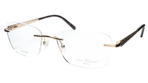 Paul Vosheront Eyeglasses Frame PV503 C01 Gold Plated Acetate Italy 52-17-135 36
