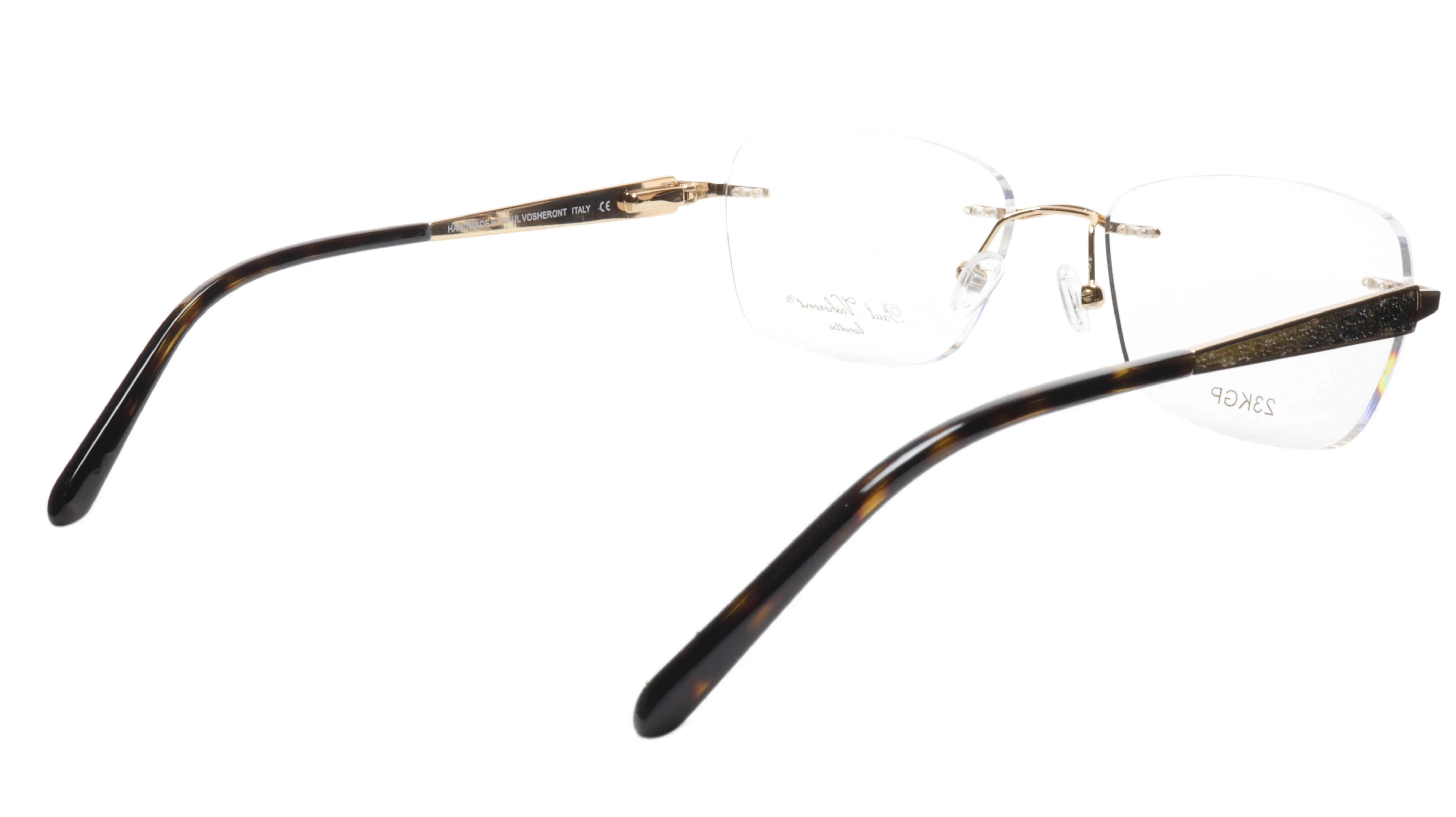Paul Vosheront Eyeglasses Frame PV503 C01 Gold Plated Acetate Italy 52-17-135 36