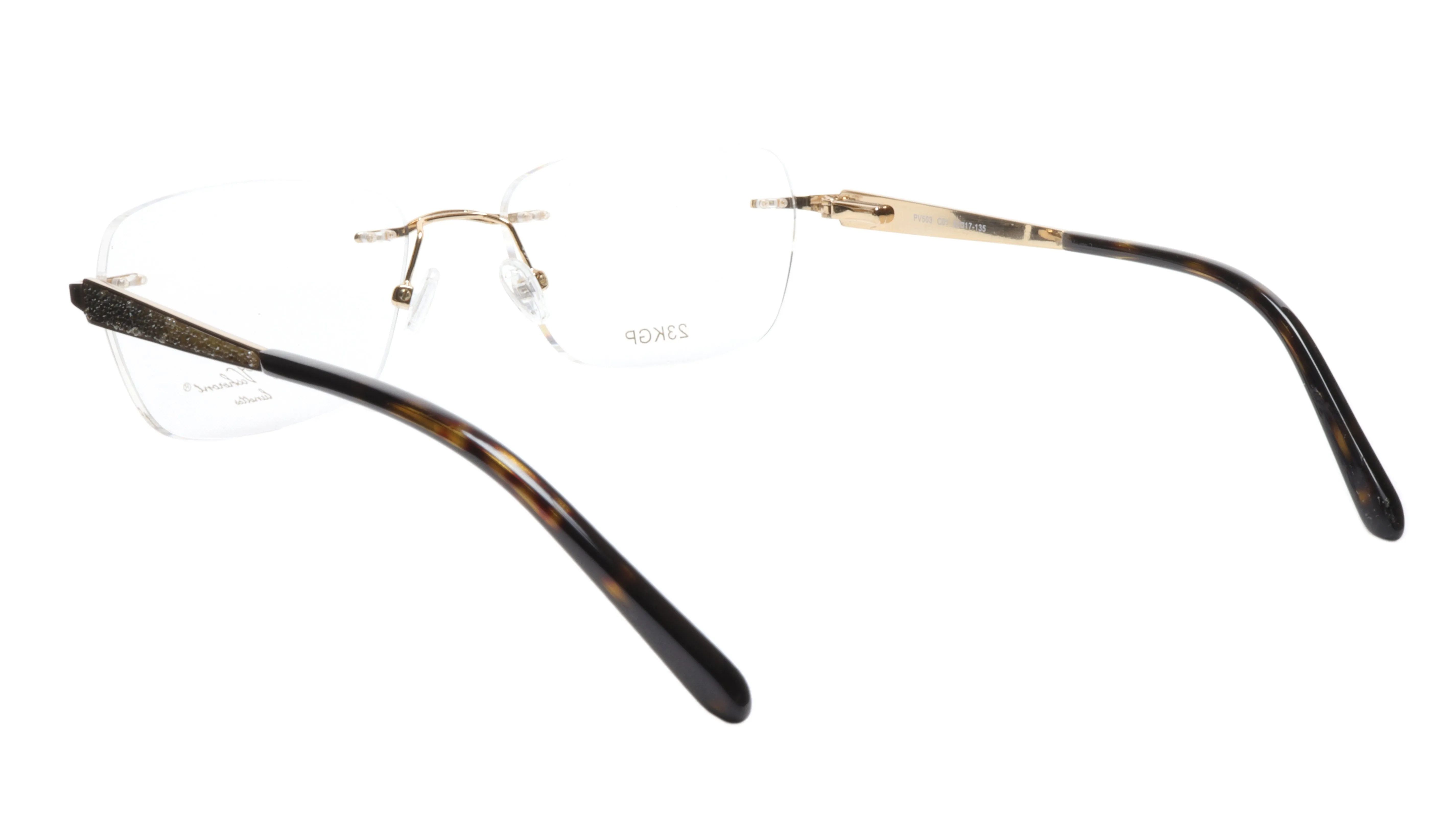 Paul Vosheront Eyeglasses Frame PV503 C01 Gold Plated Acetate Italy 52-17-135 36