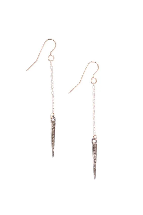 Pave Diamond Spike Earrings