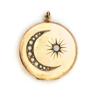 Pearl & Opal Moon and Stars Locket