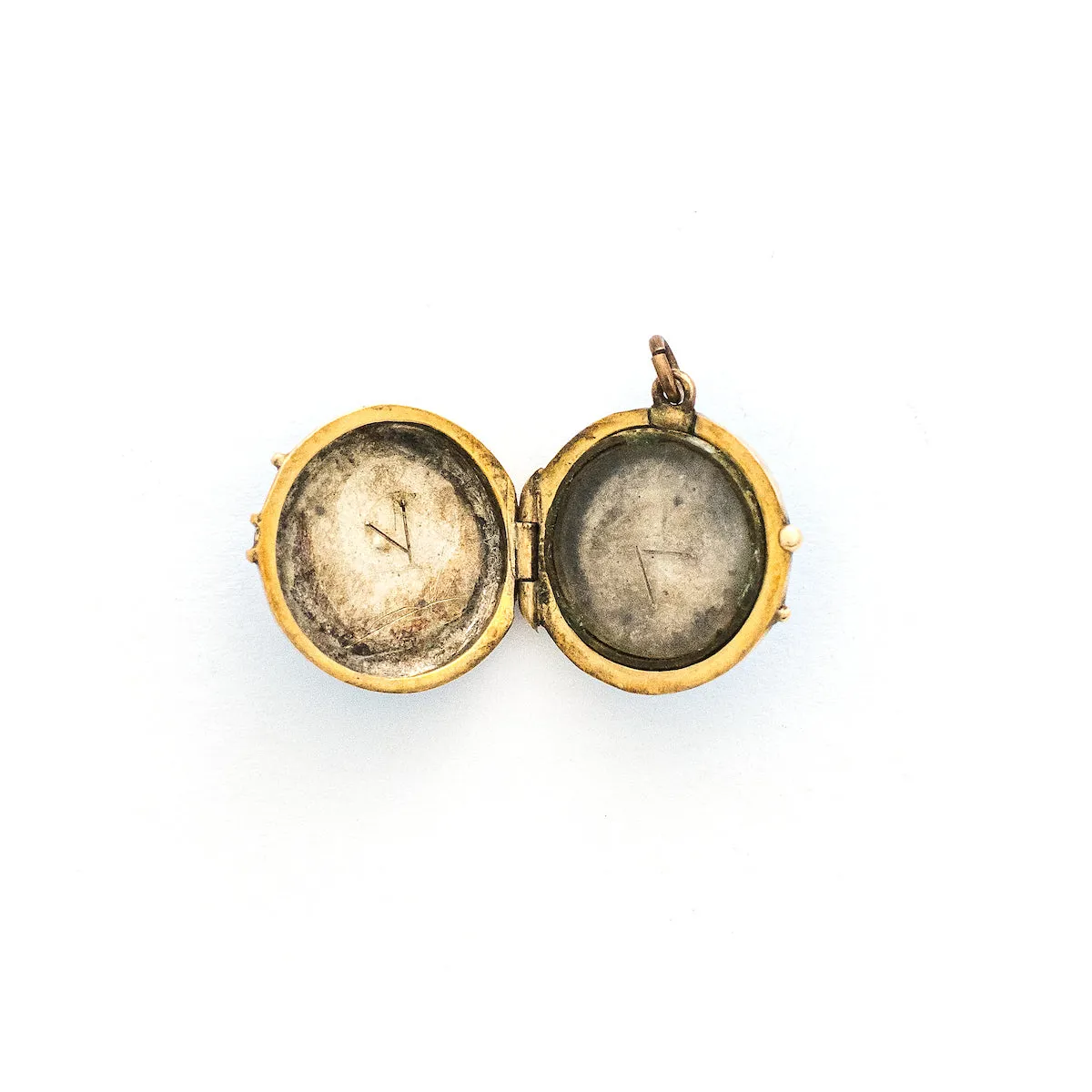Petite 14K Gold & Blue Enamel Star Antique Locket