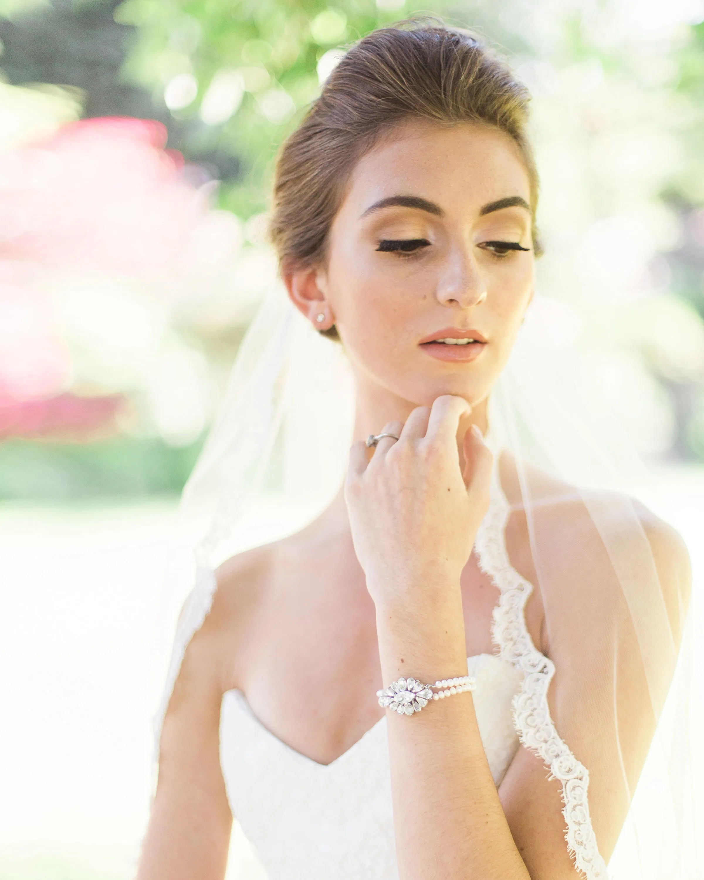 Petite Pearl & Crystal Brooch Bracelet