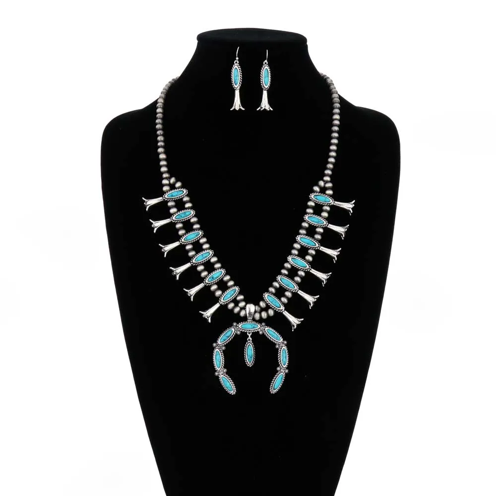 Piper Fashion Double Strand Navajo Squash Blossom Necklace or Earrings