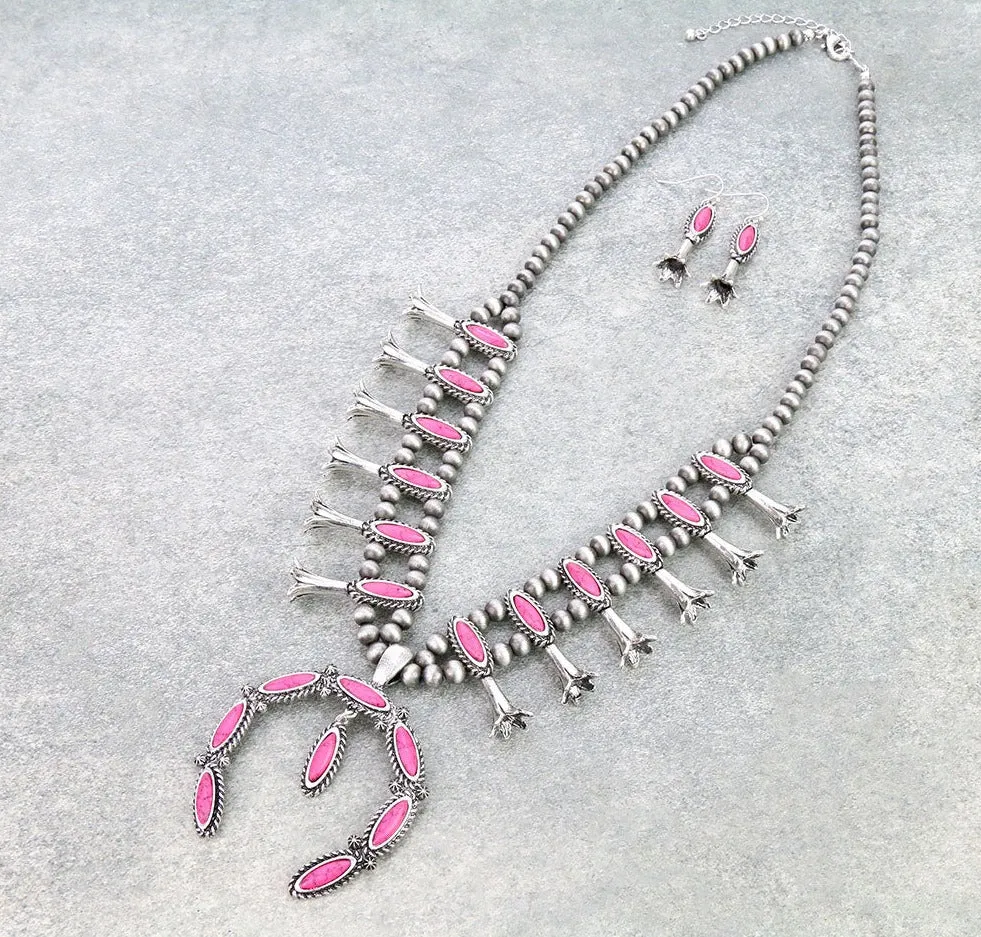 Piper Fashion Double Strand Navajo Squash Blossom Necklace or Earrings