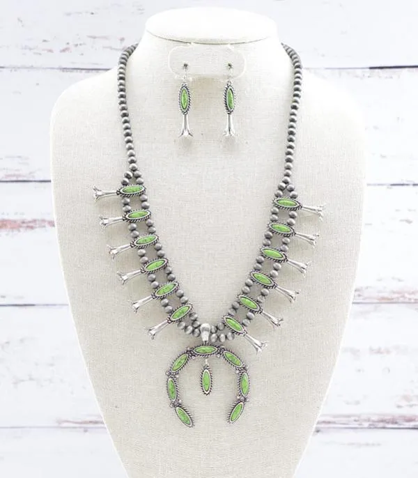 Piper Fashion Double Strand Navajo Squash Blossom Necklace or Earrings