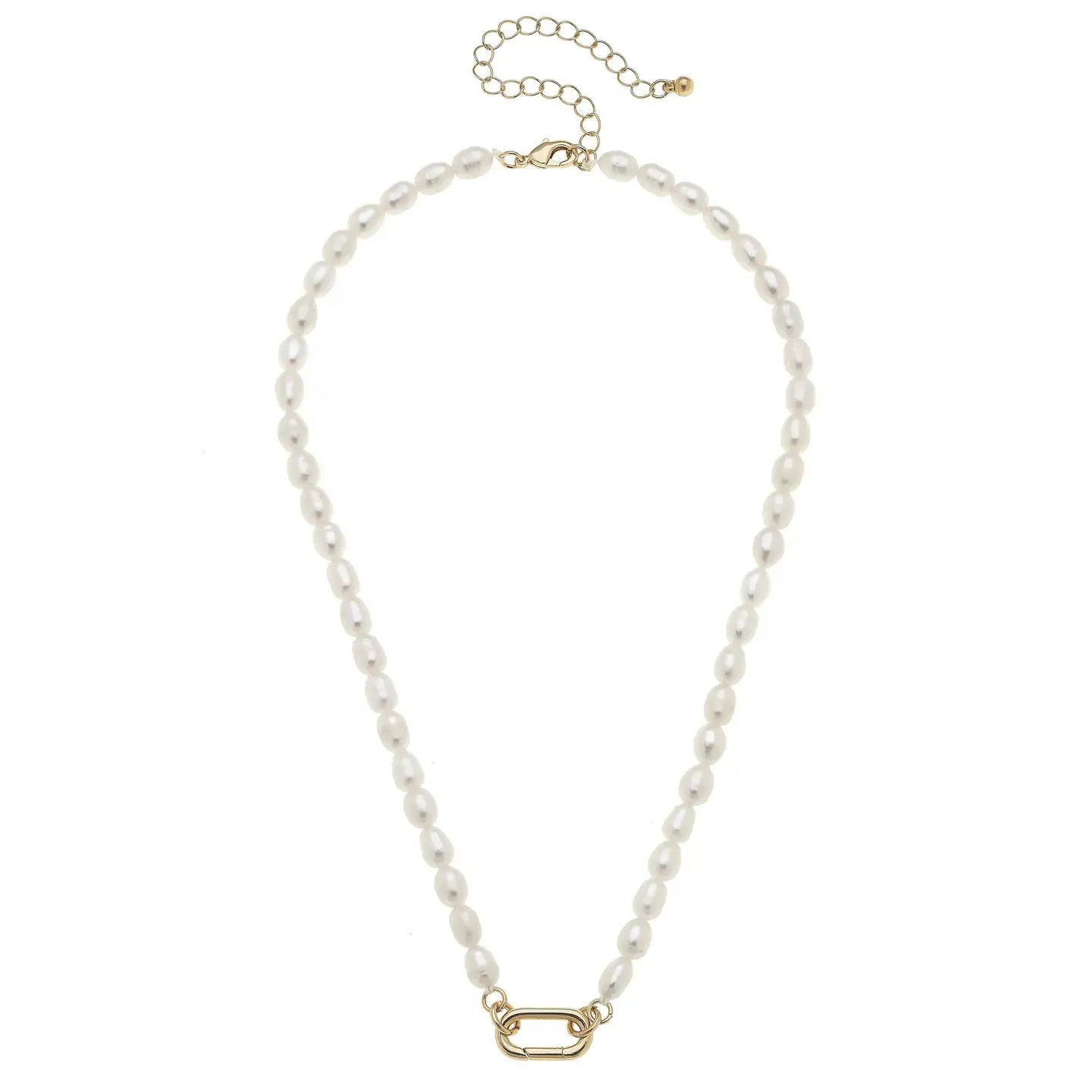 Piper Freshwater Pearl Charm Necklace Base in Ivory