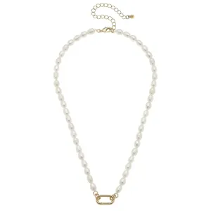 Piper Freshwater Pearl Charm Necklace Base in Ivory