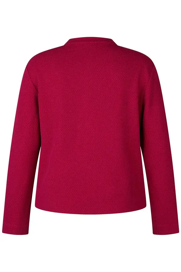 PIQUÉ LIKE ZIPPED CREWNECK JACKET