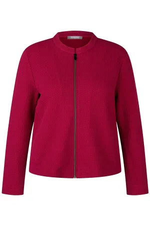 PIQUÉ LIKE ZIPPED CREWNECK JACKET