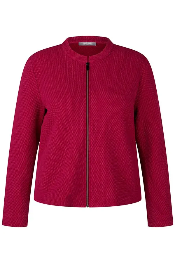 PIQUÉ LIKE ZIPPED CREWNECK JACKET