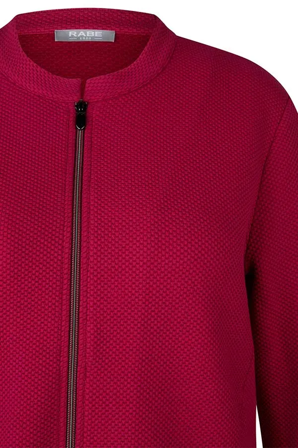 PIQUÉ LIKE ZIPPED CREWNECK JACKET