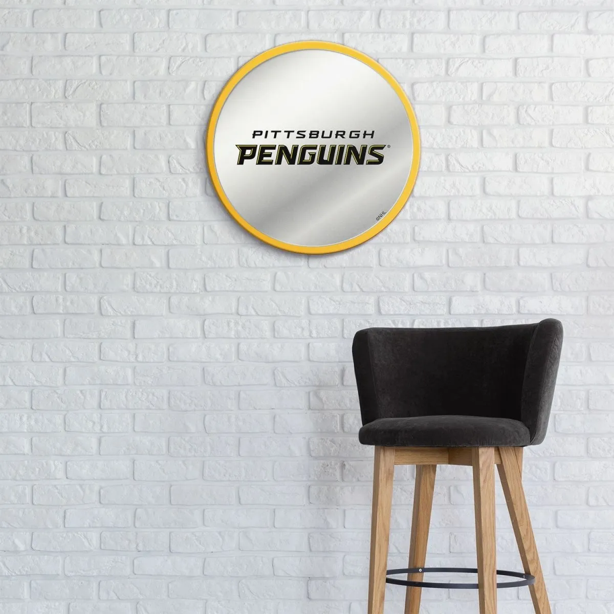 Pittsburgh Penguins: Secondary Logo - Modern Disc Mirrored Wall Sign