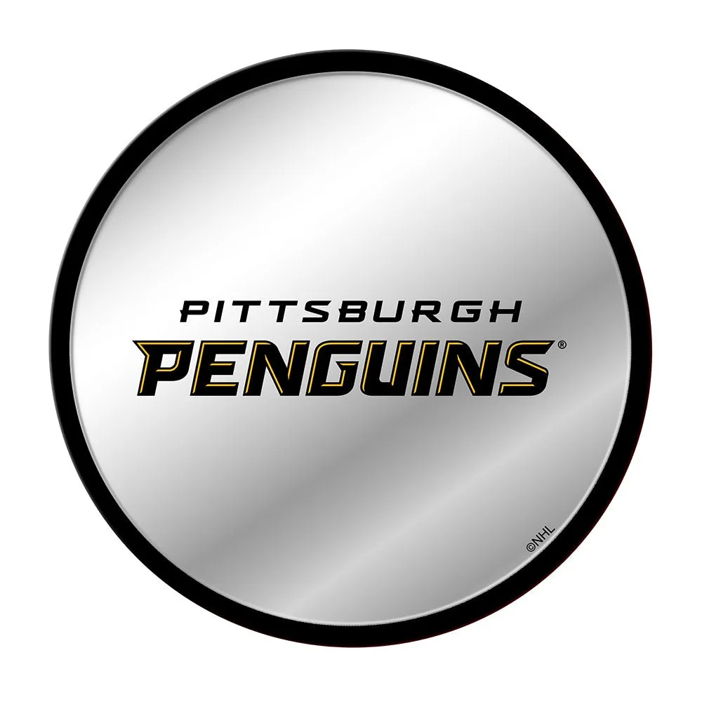 Pittsburgh Penguins: Secondary Logo - Modern Disc Mirrored Wall Sign