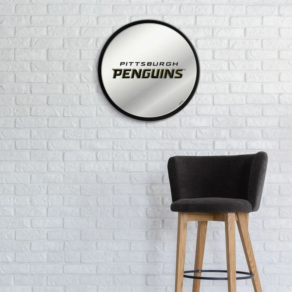 Pittsburgh Penguins: Secondary Logo - Modern Disc Mirrored Wall Sign