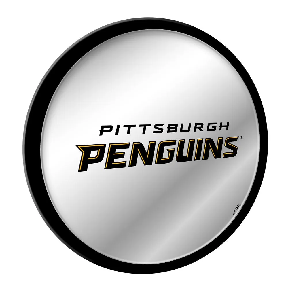 Pittsburgh Penguins: Secondary Logo - Modern Disc Mirrored Wall Sign