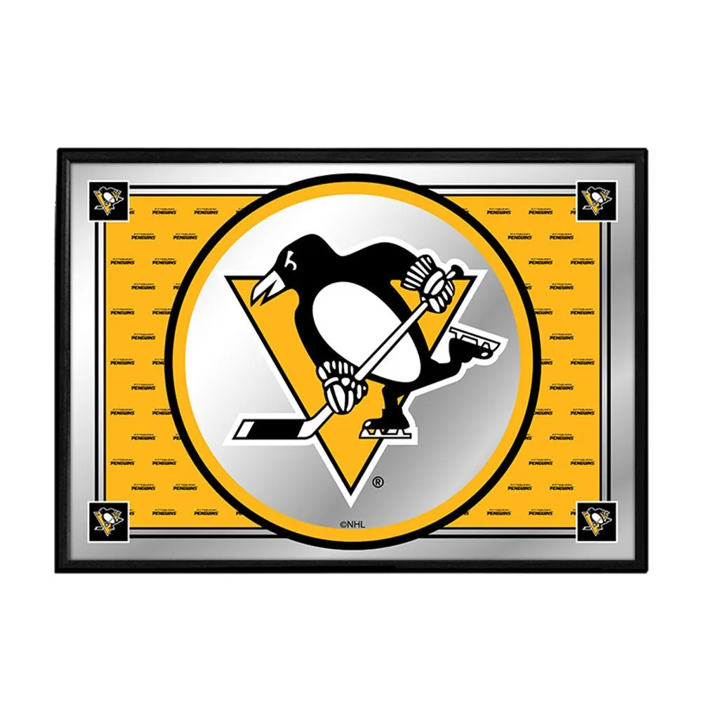Pittsburgh Penguins: Team Spirit - Framed Mirrored Wall Sign