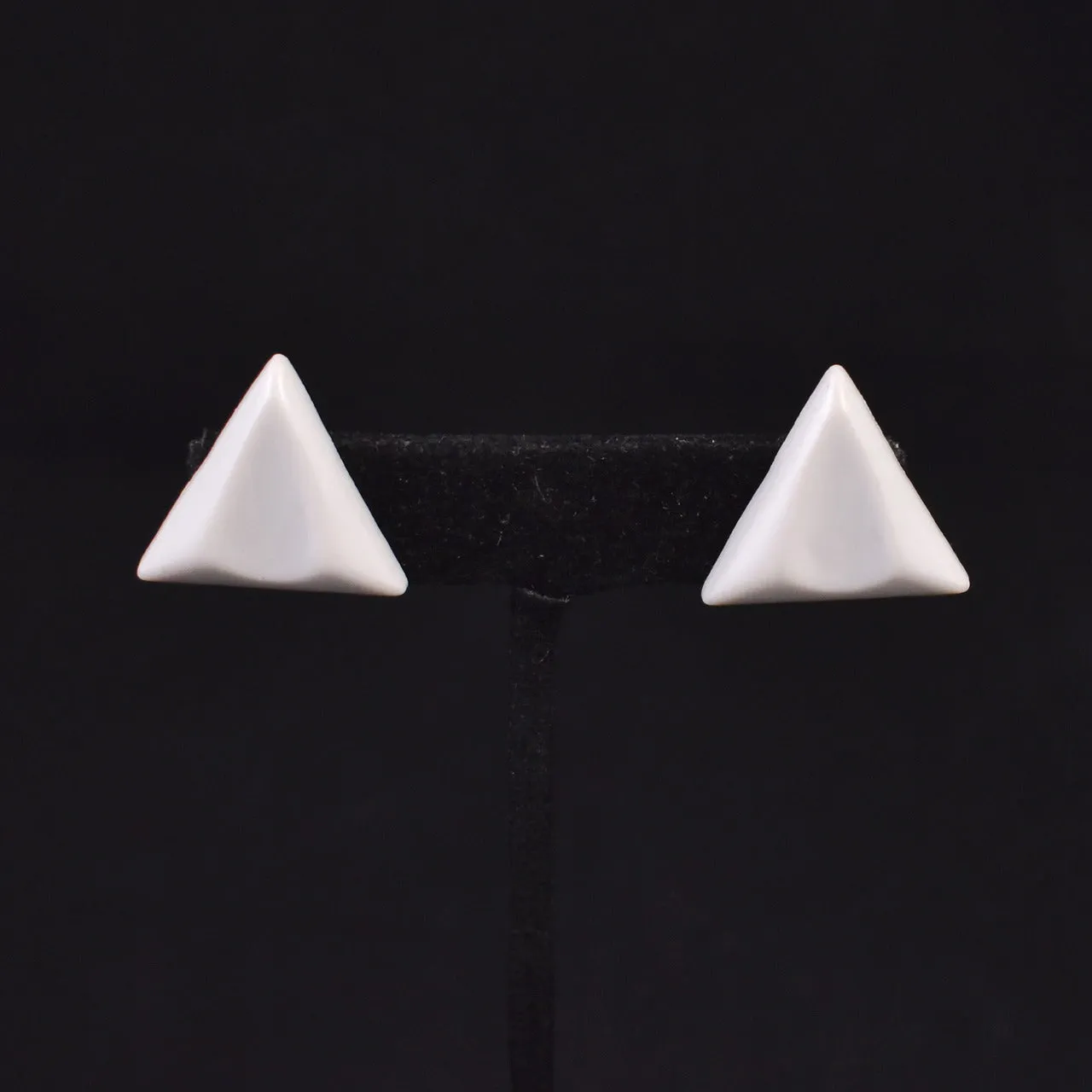 Plastic Gray Triangle Earrings