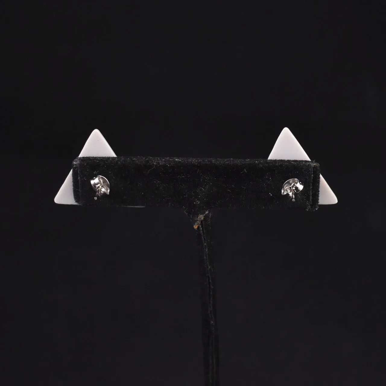 Plastic Gray Triangle Earrings