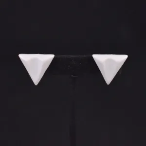 Plastic Gray Triangle Earrings
