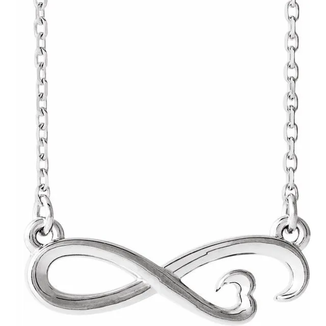 Platinum Infinity-Inspired Heart 16-18" Necklace