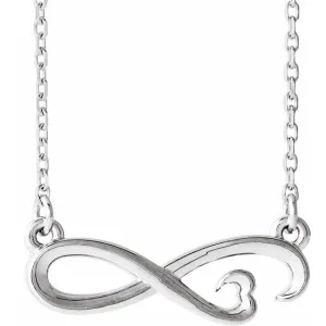 Platinum Infinity-Inspired Heart 16-18" Necklace