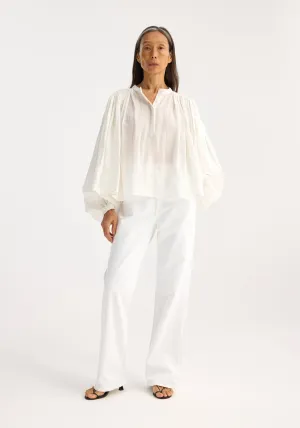 Pleated Ramie Top