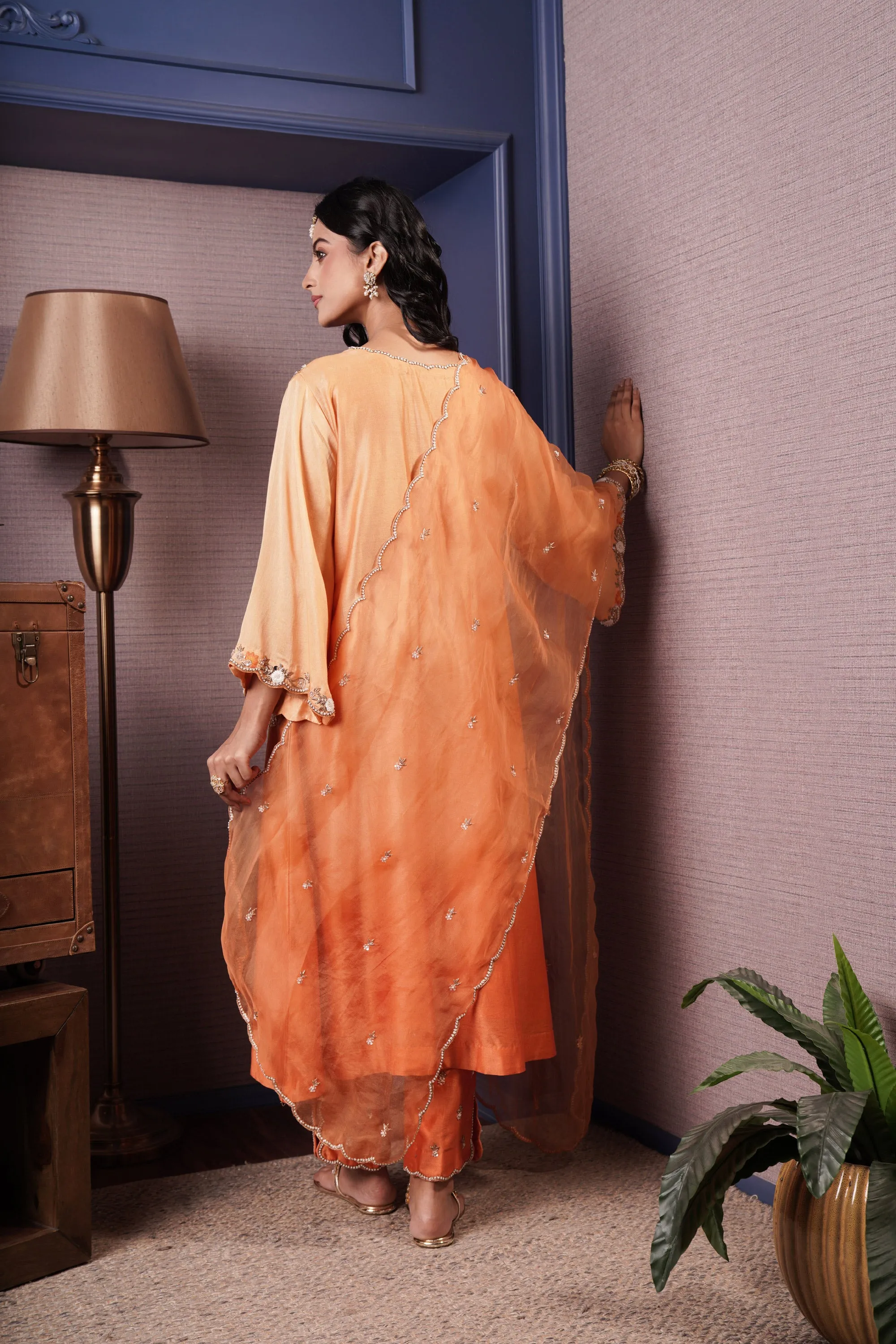 Pocket Style Chanderi Kurta Set