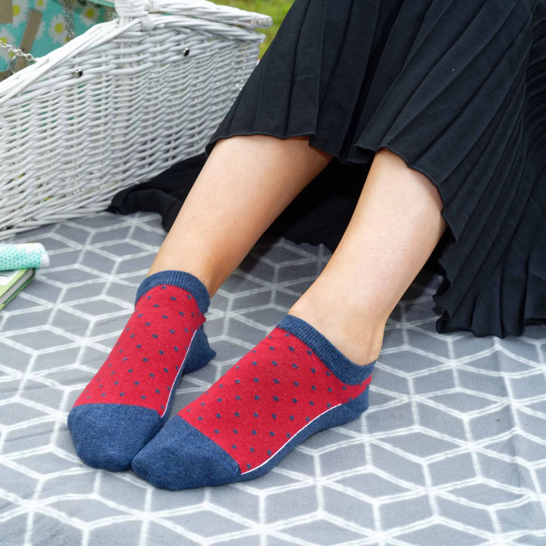 Polka Women's Organic Trainer Socks | Denim