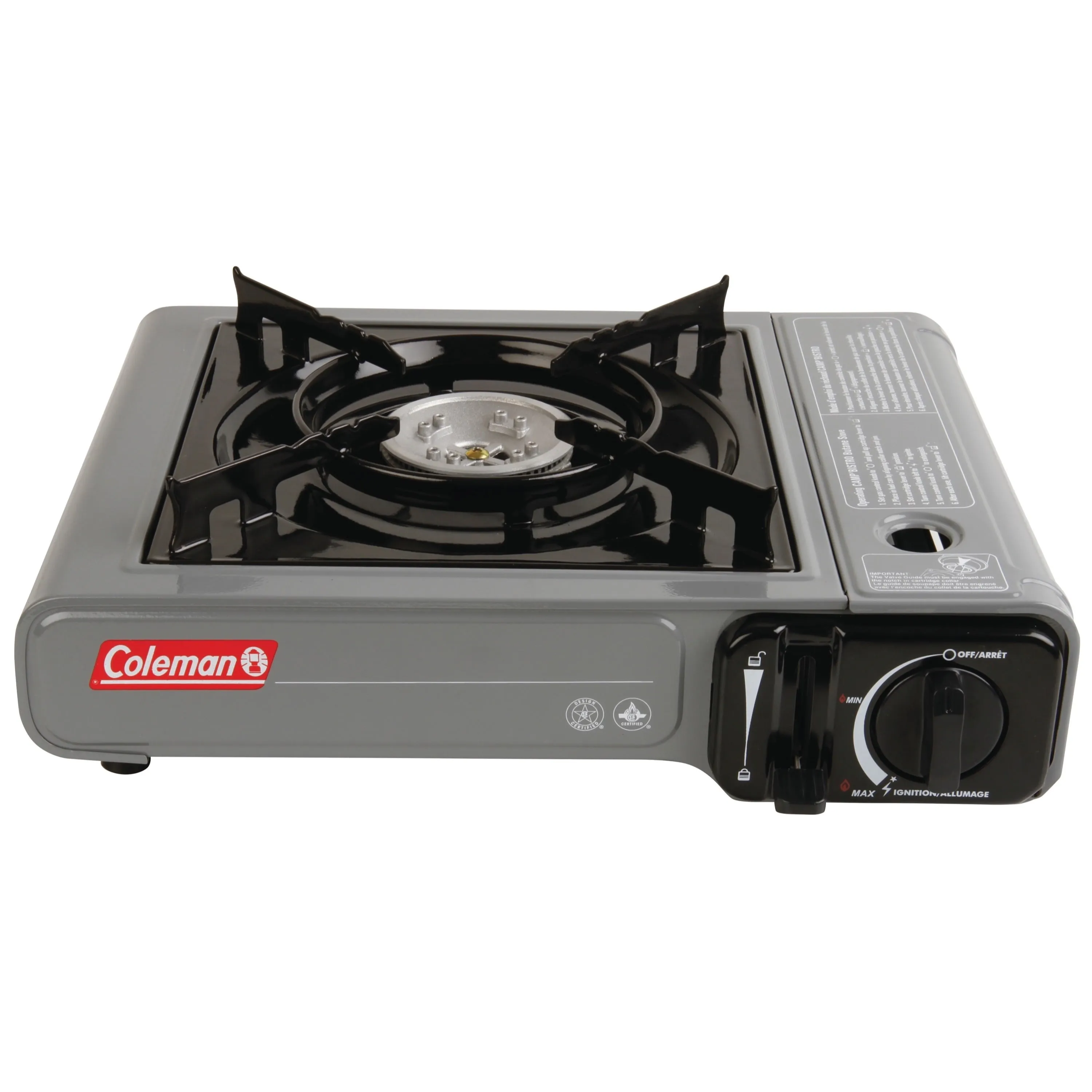 Portable Single Burner Butane Gas Camping Stove - Gray