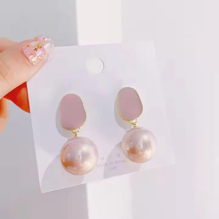 Preffers® Exaggerated Enamel Pearl Earrings – Bold & Elegant