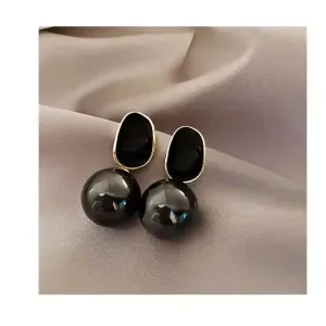 Preffers® Exaggerated Enamel Pearl Earrings – Bold & Elegant