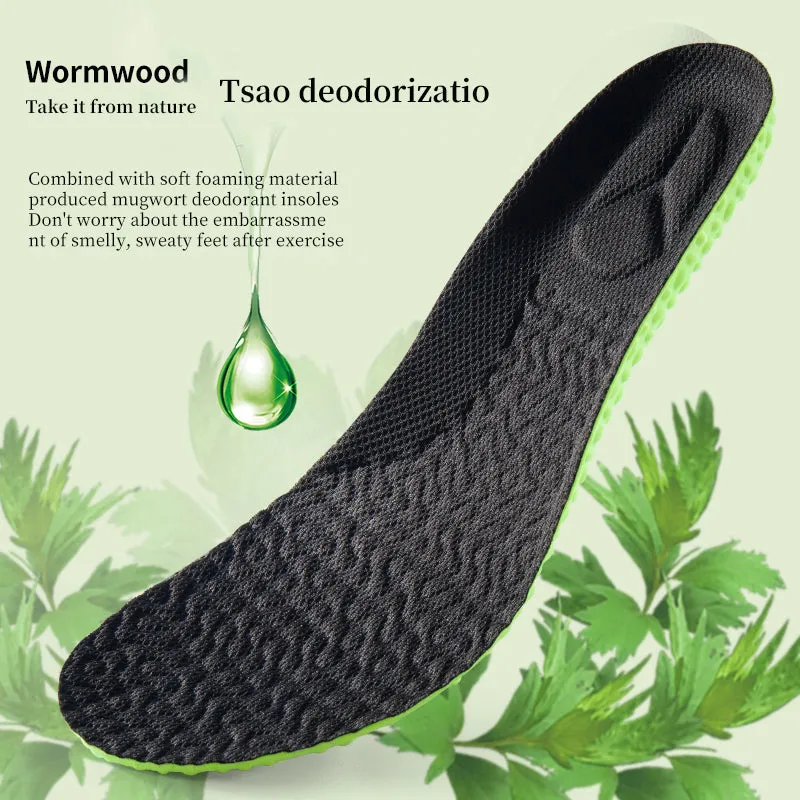Premium Sports Insoles - Green PU Memory Foam with Breathable Shock Absorption, Arch Support for Plantar Fasciitis, Heel Pain Relief, Customizable Size, Ideal for Men and Women Feet Care
