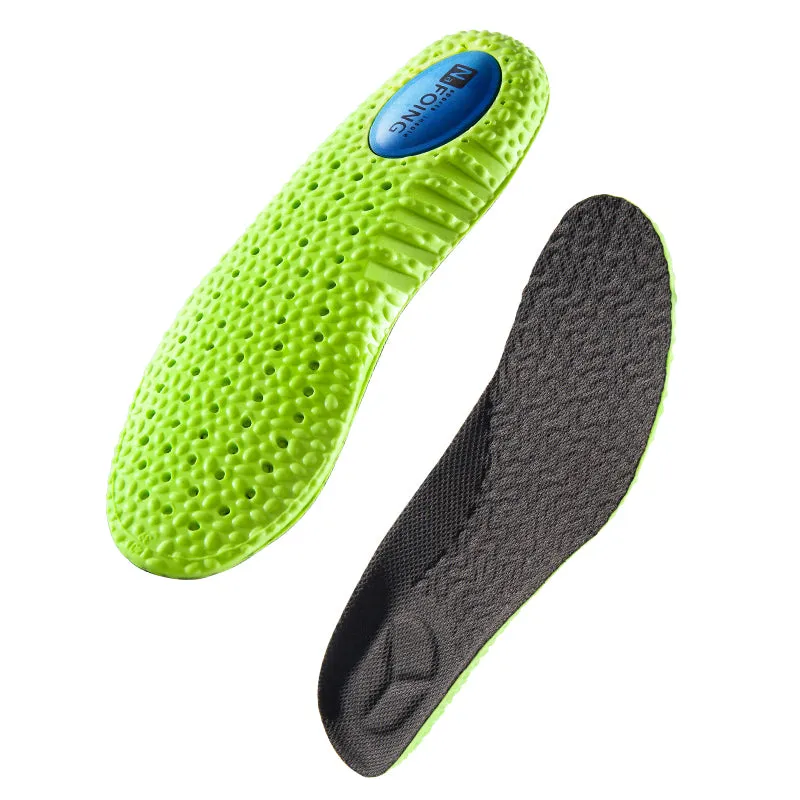 Premium Sports Insoles - Green PU Memory Foam with Breathable Shock Absorption, Arch Support for Plantar Fasciitis, Heel Pain Relief, Customizable Size, Ideal for Men and Women Feet Care