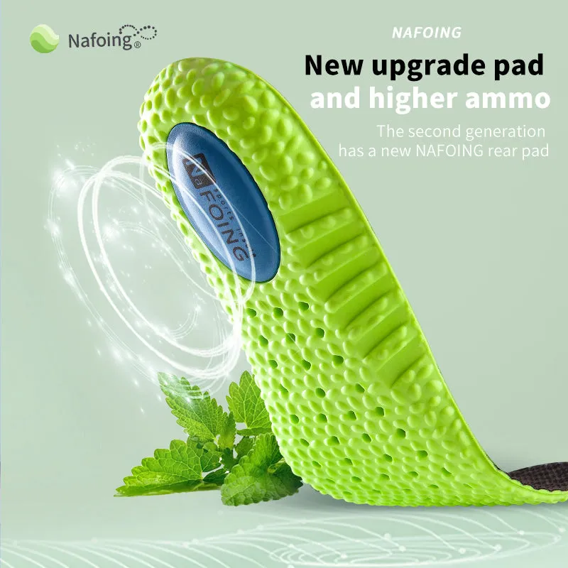 Premium Sports Insoles - Green PU Memory Foam with Breathable Shock Absorption, Arch Support for Plantar Fasciitis, Heel Pain Relief, Customizable Size, Ideal for Men and Women Feet Care