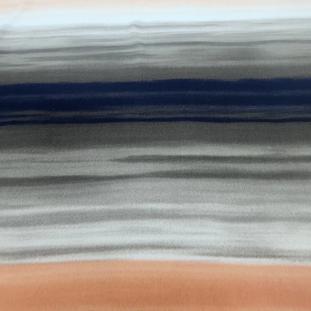 Printed Viscose Lycra Fabric 150cm Orange/Brown