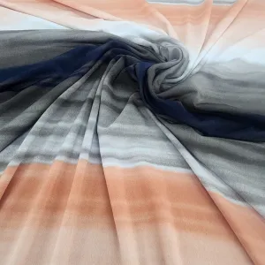 Printed Viscose Lycra Fabric 150cm Orange/Brown