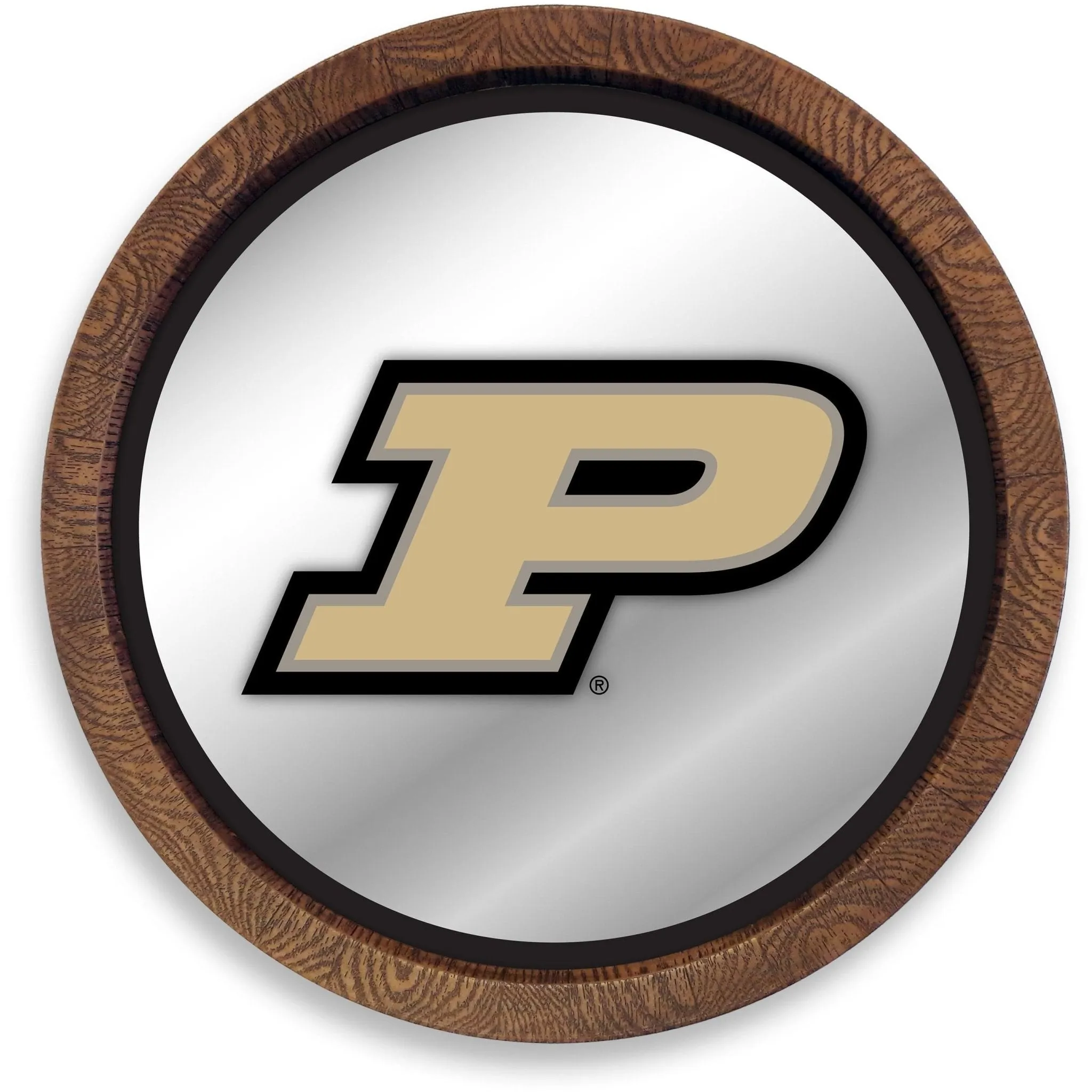 Purdue Boilermakers: "Faux" Barrel Top Mirrored Wall Sign