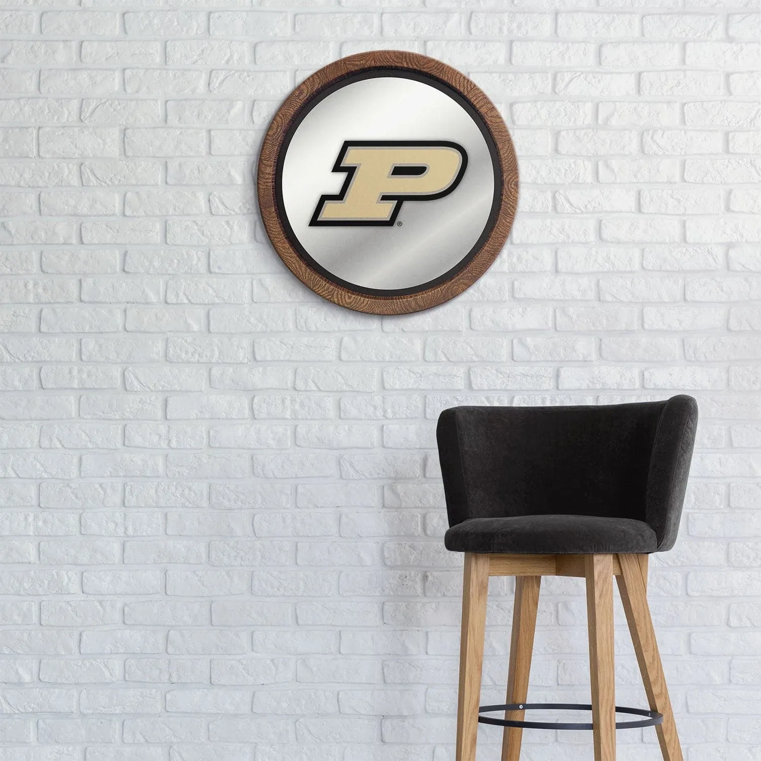 Purdue Boilermakers: "Faux" Barrel Top Mirrored Wall Sign
