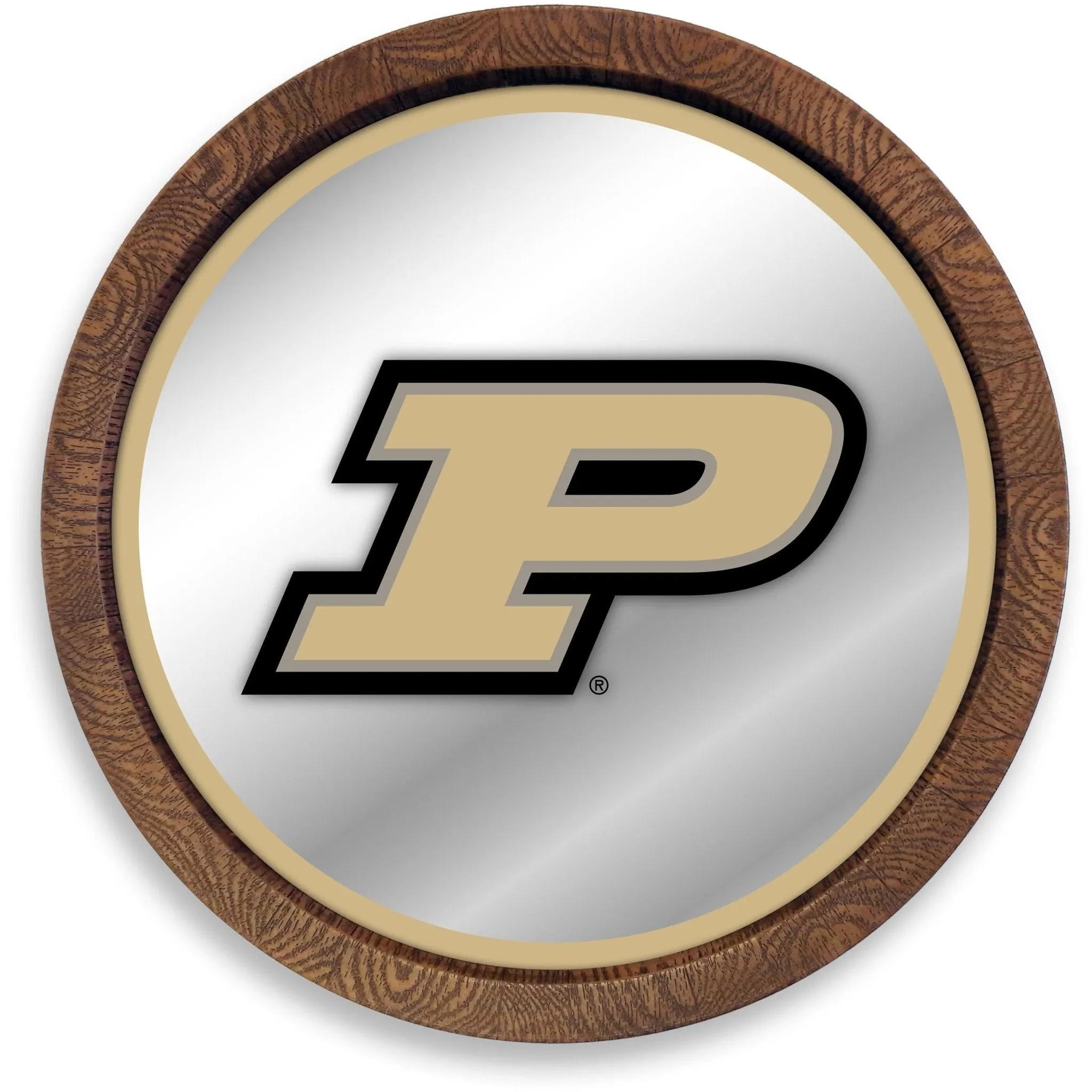 Purdue Boilermakers: "Faux" Barrel Top Mirrored Wall Sign
