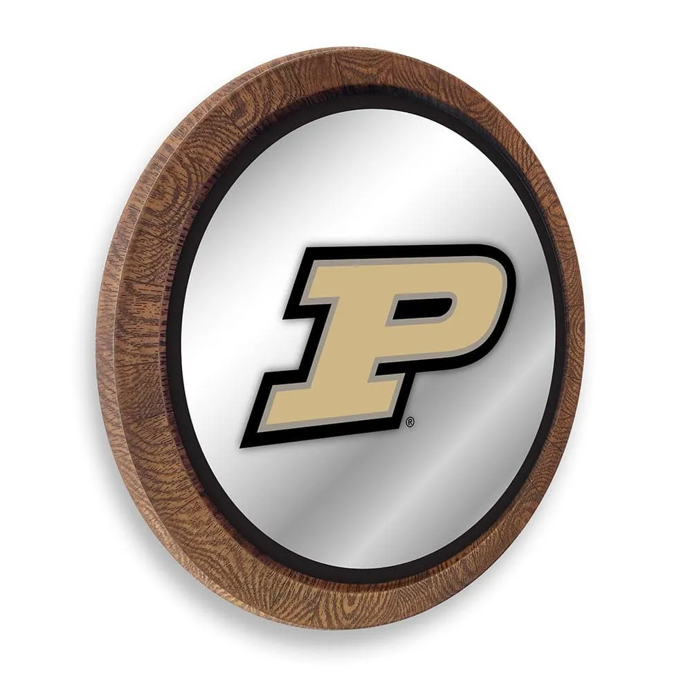 Purdue Boilermakers: "Faux" Barrel Top Mirrored Wall Sign