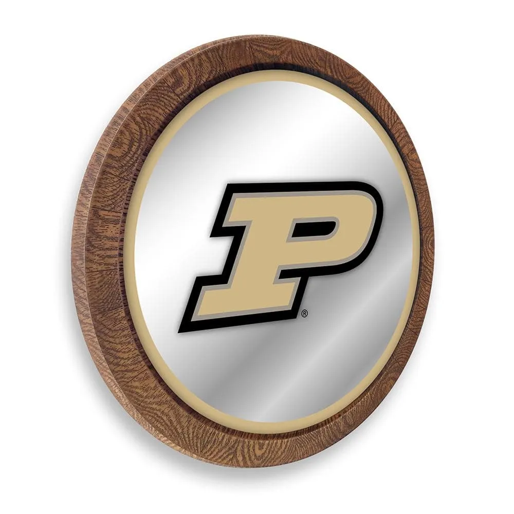 Purdue Boilermakers: "Faux" Barrel Top Mirrored Wall Sign