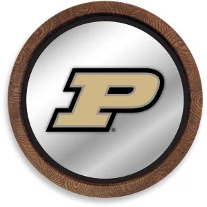 Purdue Boilermakers: "Faux" Barrel Top Mirrored Wall Sign