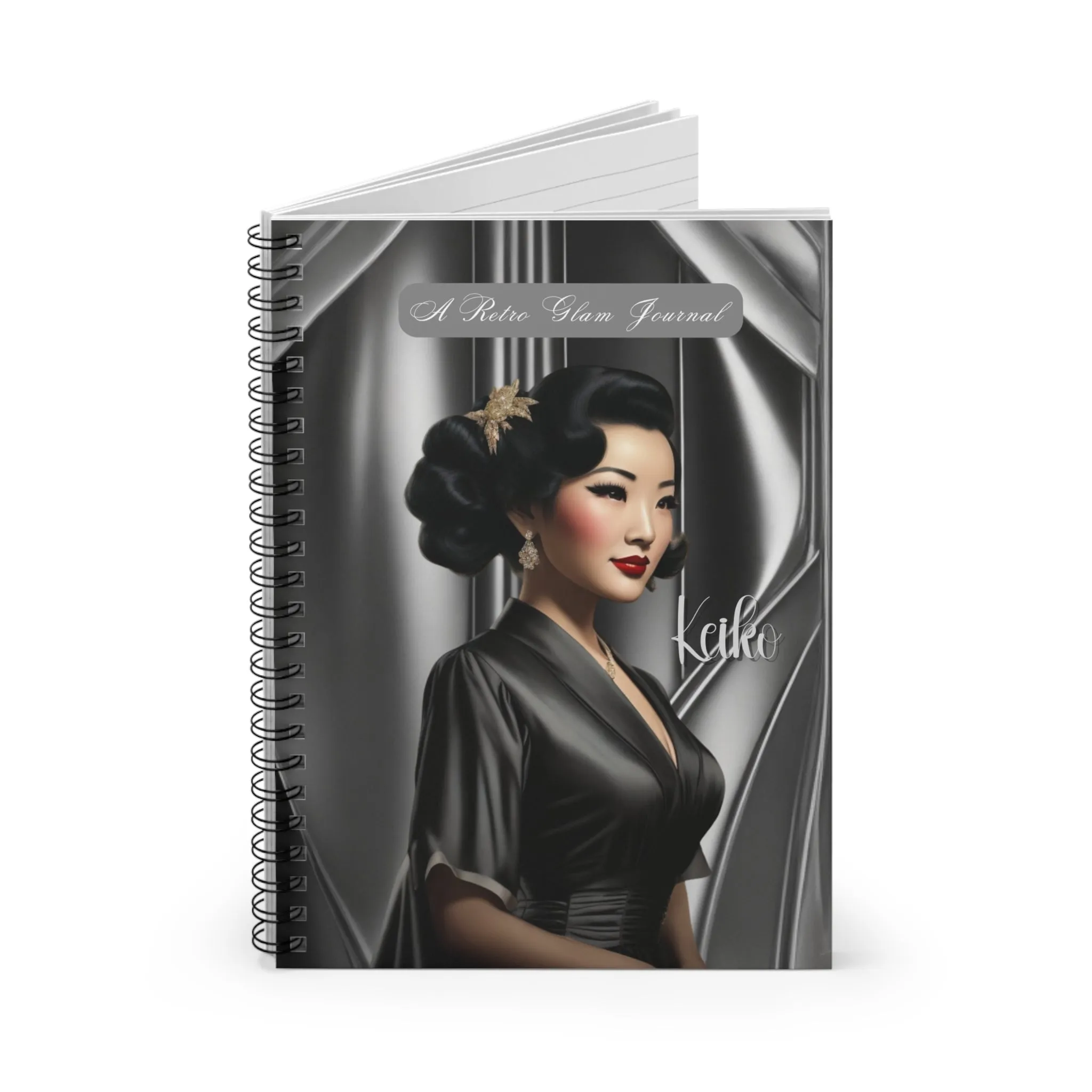 Retro Glam (Keiko) Spiral Notebook - Ruled Line
