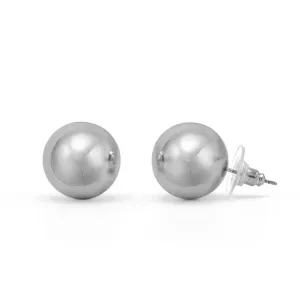 Rhodium 8mm ball stud Earrings #HNE90894-8MMRD(LF4)